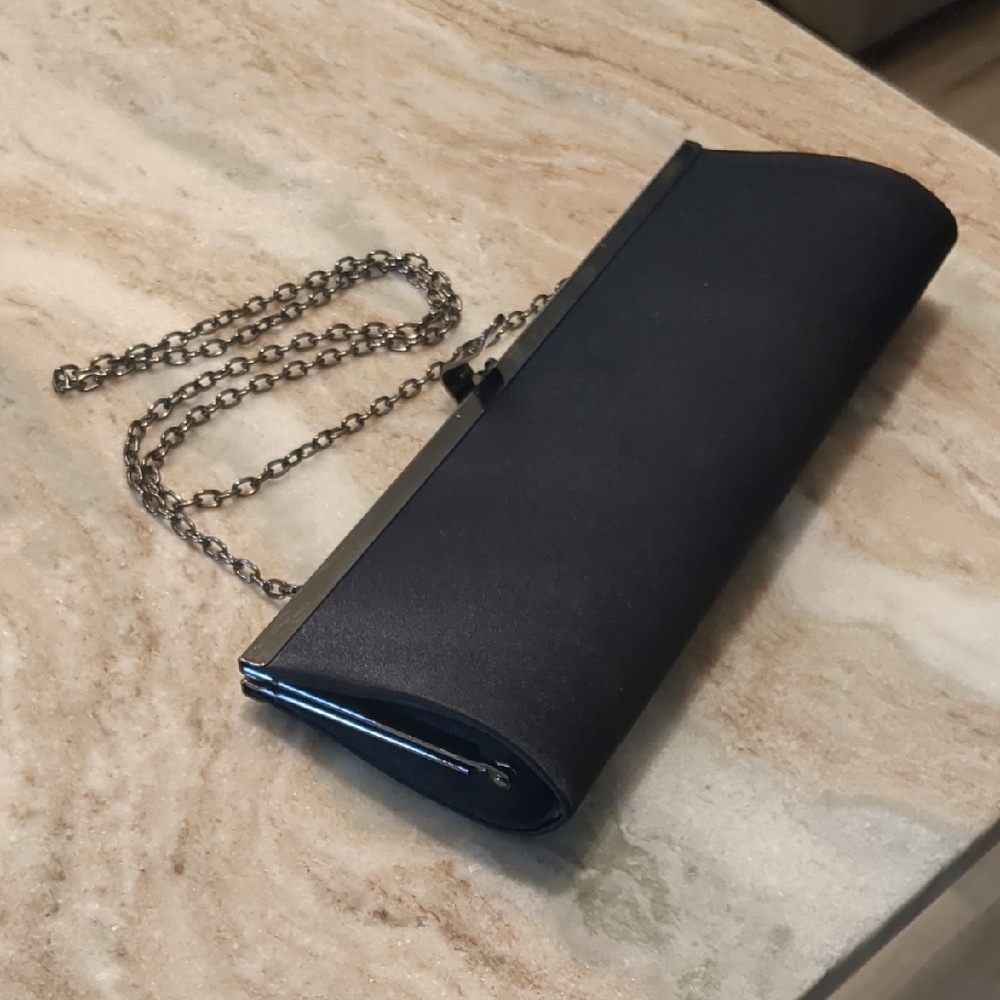 Elegant Black Clutch with Chain Strap